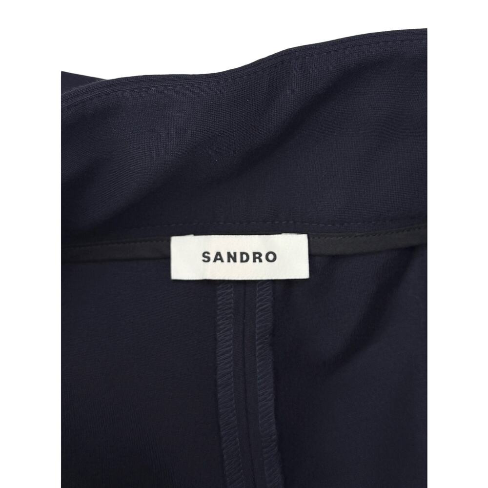 NWT SANDRO Straight-Leg Trousers Size 2 Navy Blue - Picture 7 of 9